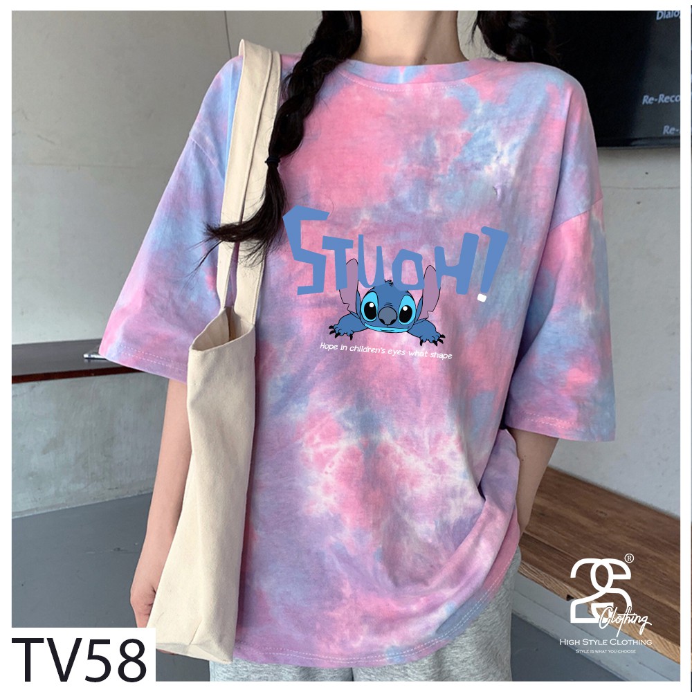 Áo Phông Cộc Tay Nữ Unisex Giấu Quần 2S Clothing Áo Thun Nam Form Rộng Tay Lỡ Streetwear Basic Cotton In Hình Stich TV58 | BigBuy360 - bigbuy360.vn