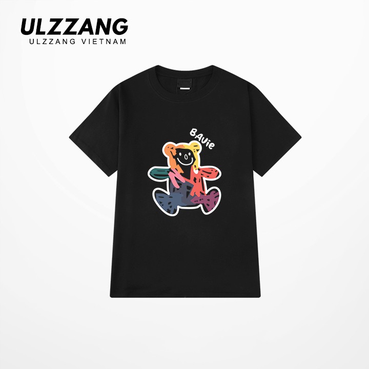 Áo thun tay lỡ ULZZANG cotton dáng unisex in hình gấu bavie | BigBuy360 - bigbuy360.vn