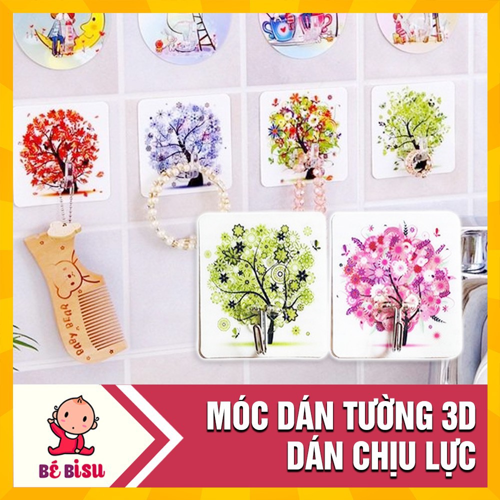 Miếng Hít Dán Tường Chịu Lực, Móc Dán Tường Chịu Lực 10 Kg Hình 3D Ngẫu Nhiên