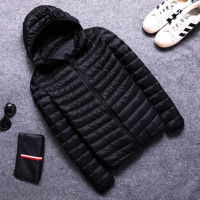 Áo Khoác Phao Cotton Có Nón Siêu Mỏng Cổ Đứng Dáng Ngắn Siêu Mỏng Cho Nam Giới Trung Niên 2021