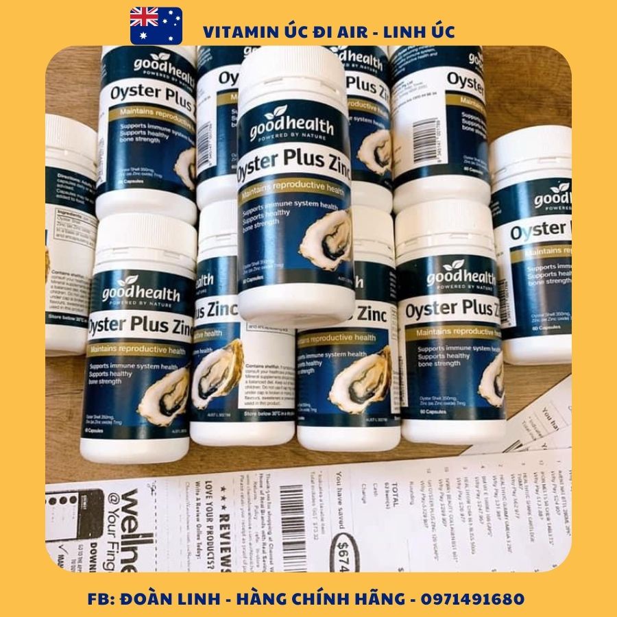 Tinh chất hàu biển Oyster Plus ZinC Goodhealth 60 viên - viên hàu úc Oyster Plus, Hàng úc đi air