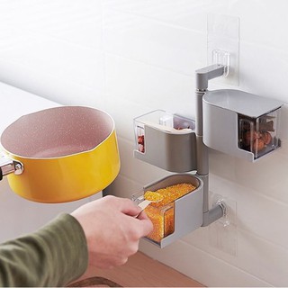 Khay đựng gia vị 3 tầng dán tường