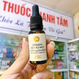 Vitamin D3 K2 MK7 Sunday Natural Đức bổ sung vitamin D cho trẻ