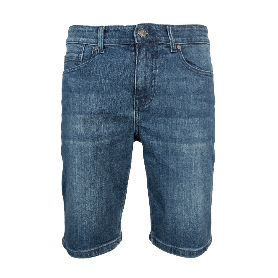 Quần short jean nam hàng hiệu OWEN SJ220263 sóc đùi ngố bò màu xanh dáng slim fit ôm vừa vải denim cao cấp mềm mát