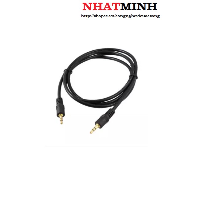 Dây AUX 2 đầu 3.5mm dây 2 đầu 3.5mm dành cho audio kết nối loa, laptop, điện thoại (Đen) 1000000157