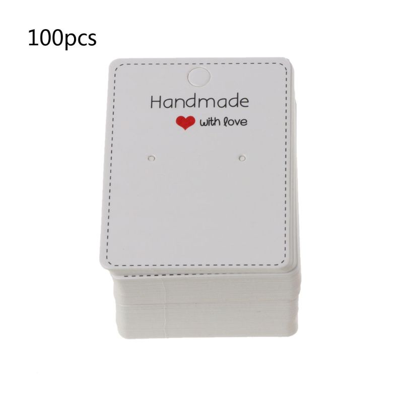 Set 100 Thẻ Chữ Nhật Bằng Giấy Kraft Trang Trí Đa Ứng Dụng