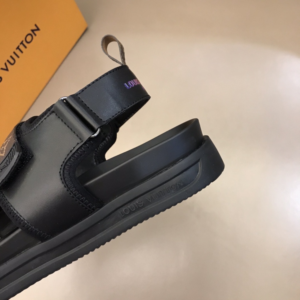Xăng-đan nam da thật thời trang cao cấp Louis Vuitton LV phong cách trẻ trung, thời thượng