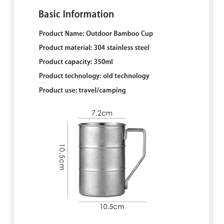 Bincoo Bộ Cốc Uống Cà Phê Bằng Thép Không Gỉ 304 Nhỏ Gọn Tiện Dụng