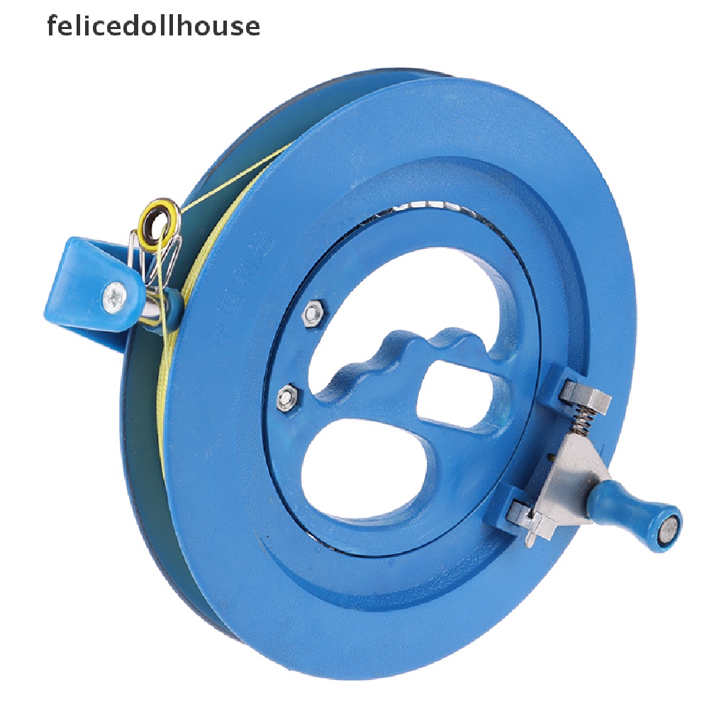 [felicedollhouse] 16cm Kite Reel ABS Plastic Blue Kite Reel Grip Winder With 150m Line [new]