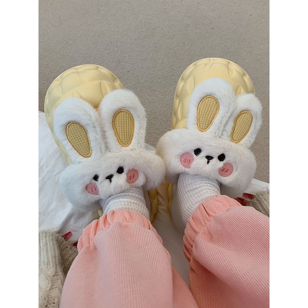 Dép Bông Đi Trong Nhà Chống Trượt Hình Thỏ Dễ Thương Thời Trang Thu Đông 2022 Cho Bạn Gái