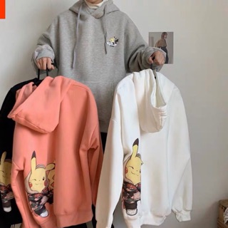áo hoodie vải nỉ lót bông dày dặn in Pika