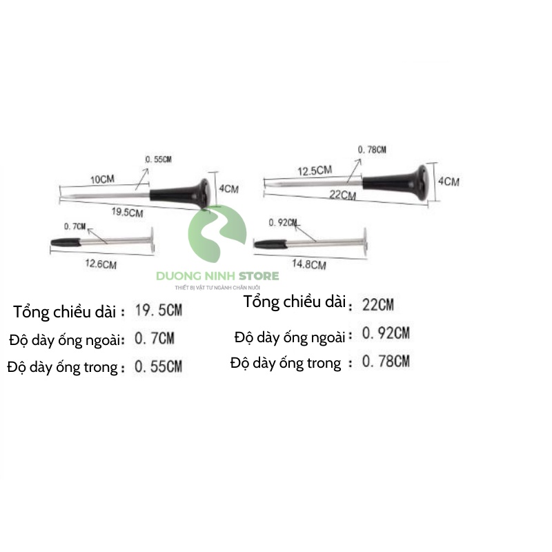 Troca thông hơi dạ cỏ trâu bò Dương Ninh - kèm 3 kim 11cm 13cm 14,5cm TC61