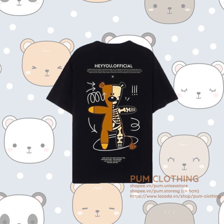 Áo thun tay lỡ Unisex Hey You Teddy kèm ảnh thật