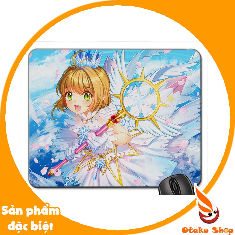 Mouse pad,Bàn di chuột,Lót chuột cao su 20x24cm hình Anime Cardcaptor Sakura - Thủ Lĩnh Thẻ Bài