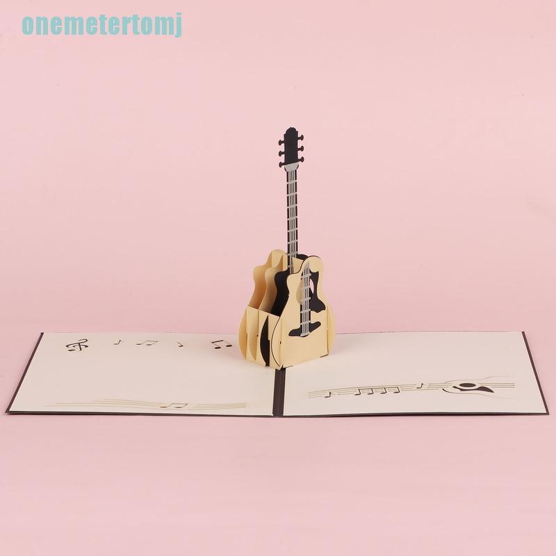 【ter】Pop up Greeting Cards, 3D Guitar Pop Up Card, Creative Birthday Card, Handmade G