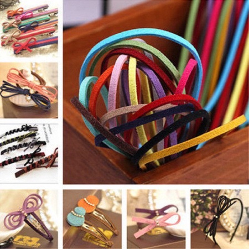 1m dây da lộn thắt vòng/ đan/ nguyên liệu dream catcher size 3mm