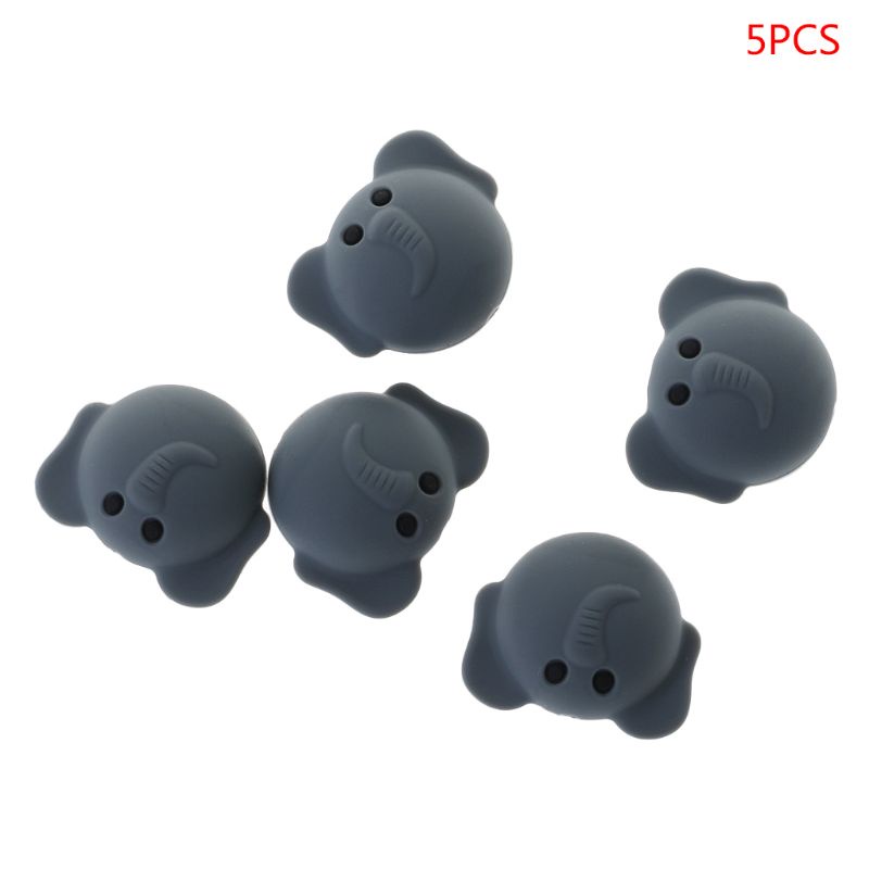 Set 5 Phụ Kiện Làm Trang Sức Thủ Công Hình Chú Voi Dễ Thương Bằng Silicon