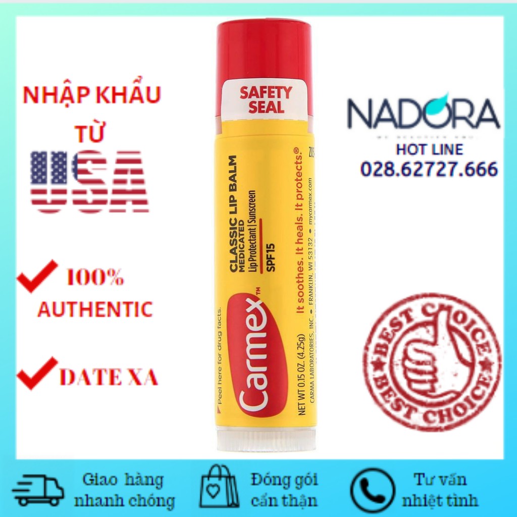 Son Dưỡng Môi Carmex Classic Lip Balm Medicated