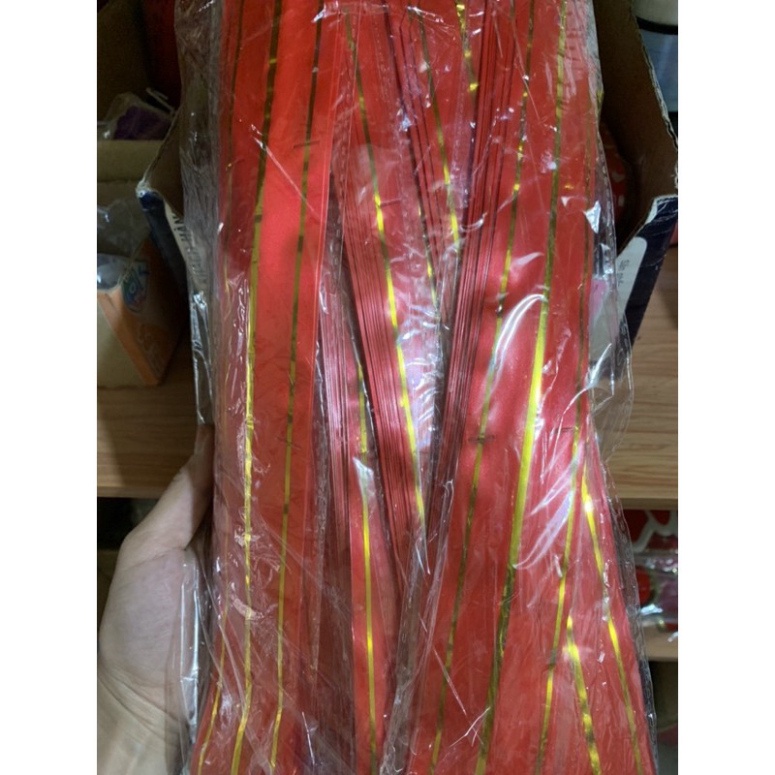 Combo 10 chiếc nơ rút bản to 5cm viền vàng, đủ màu, phụ kiện trang trí