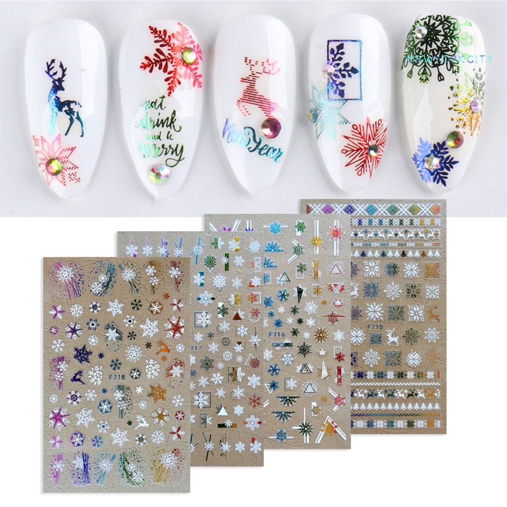 1 Tờ Miếng Dán Móng Tay 3D Nhiều Màu An Toàn Cho Nữ