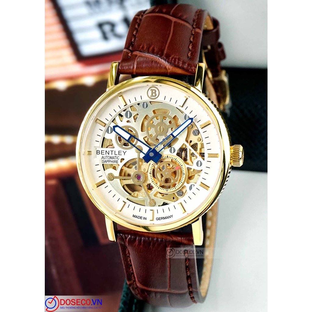 Đồng Hồ Nam Bentley Skeleton BL1833-25MKKD-AMK-GL-V Chính Hãng Kính Sapphire, Dây Da Cao Cấp, Chống Nước Tốt