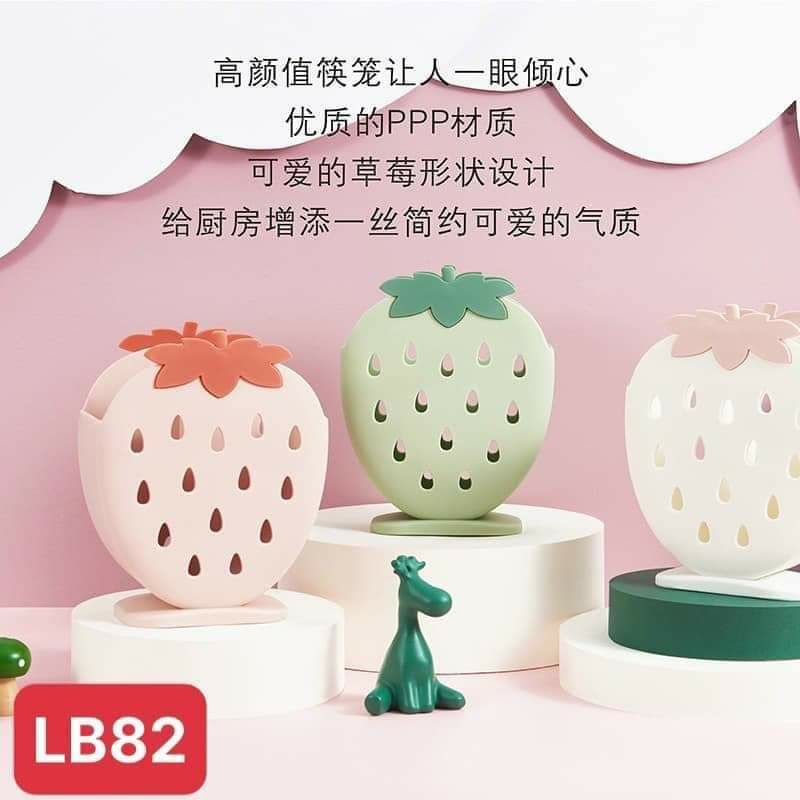 Ống cắm đũa quả dâu tây