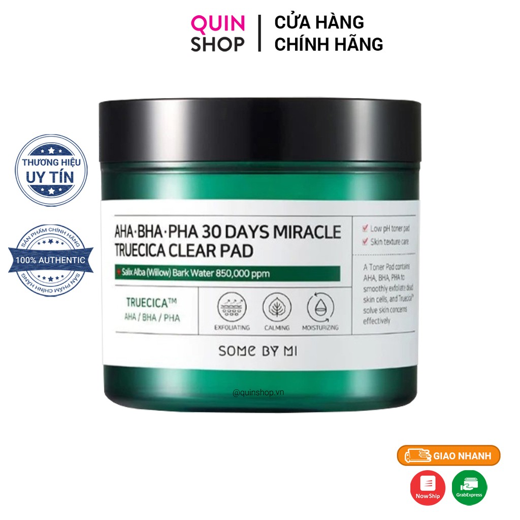 Tẩy Da Chết Hóa Học Some By Mi AHA BHA PHA 30 Days Miracle Truecica Clear Pad