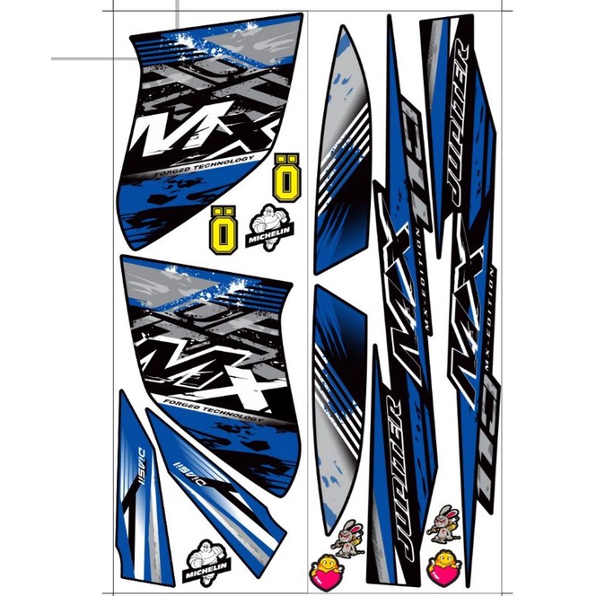 Tem rời dán xe jupiter mx