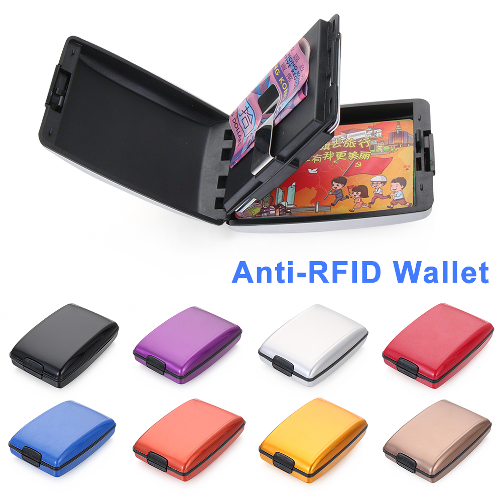 Ví đựng thẻ kẹp tiền đa năng bằng kim loại sử dụng công nghệ RFID chống trộm nhiều màu sắc