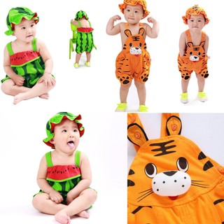 Bộ áo liền quần dưa hấu và hổ kèm mũ cho bé yêu