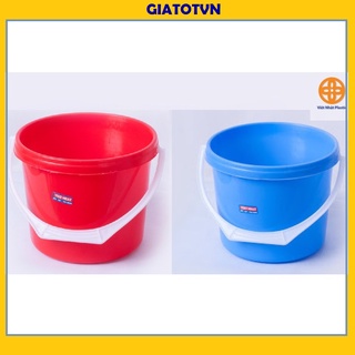 Xô Nhựa 5L Tròn Có Nắp và Quai Xách Nhựa Việt Nhật Đựng được thực phẩm, gạo, nước Xô By