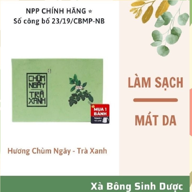 Xà Bông Chùm Ngây-Trà Xanh Ngừa Mụn Sáng Da Diệt Khuẩn Hiệu Quả Giảm Mề Đay Mẩn Ngứa Giữ Ẩm Có Tính Mát Cho Da