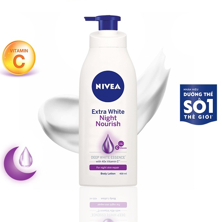 Sữa Dưỡng Thể Dưỡng Trắng Da Ban Đêm Nivea Extra White Night Nourish Body Lotion 400ml | BigBuy360 - bigbuy360.vn