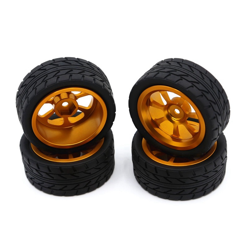 Bộ bánh xe 65mm bằng kim loại và cao su cho xe hơi điều khiển từ xa Wltoys 144001 A959 A959-B 124019 124018