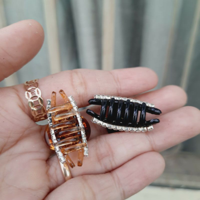 Kẹp tóc đỉnh đính đá loại nhí (2.8cm)