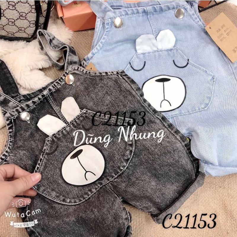 Yếm jean hình gấu cute cho bé trai lẫn gái từ 14-22kg