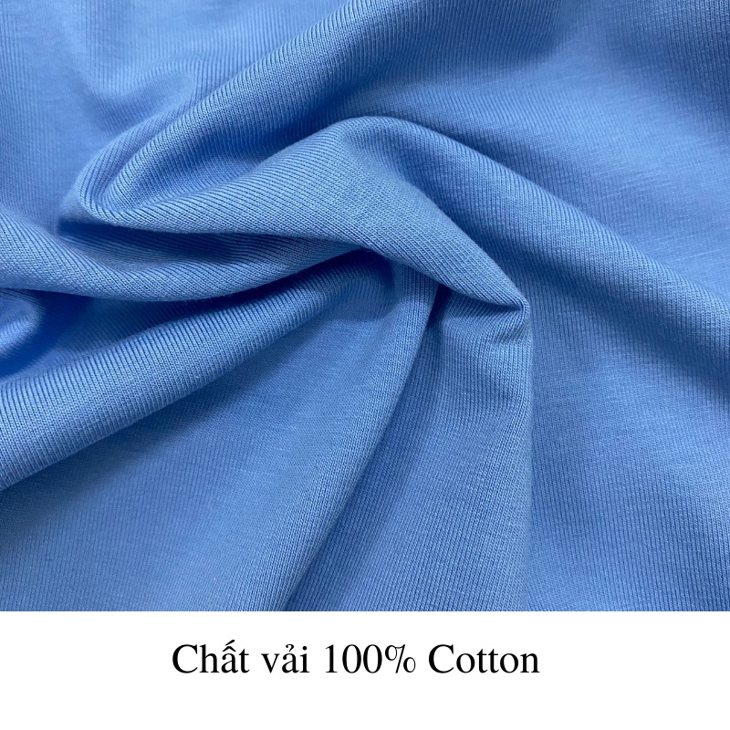 Áo phông cộc tay 100% Cotton cho bé trai và bé gái 10-45kg