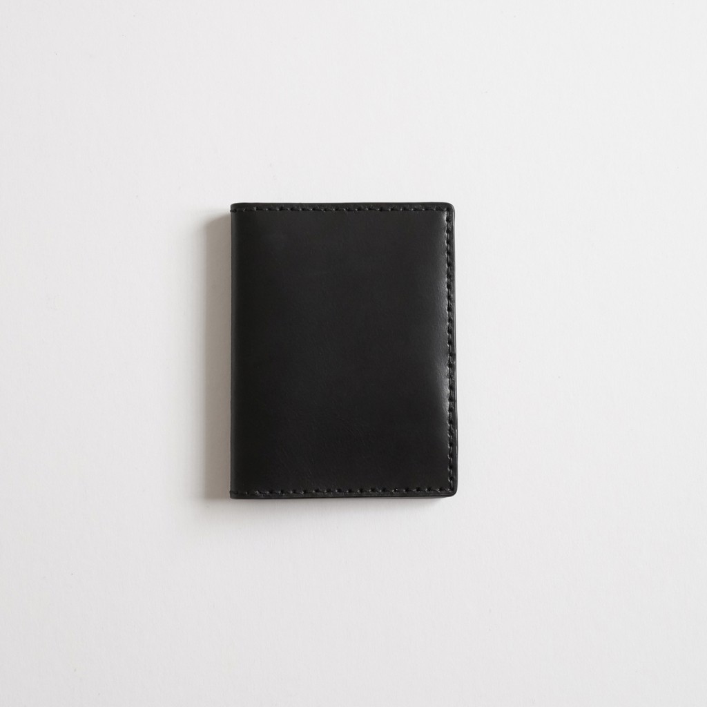 Ví Gấp Basic Wallet Unisex WAA.- DA THẬT 100% - Màu đen - Sản phẩm thiết kế - Kèm dustbag
