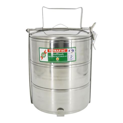 Hộp đựng cơm bằng Inox12x3 ngăn-Cà mên-Camen giu nhiet 3 ngan, Cap long, Hộp đựng cơm bằng Inox12x3 ngăn