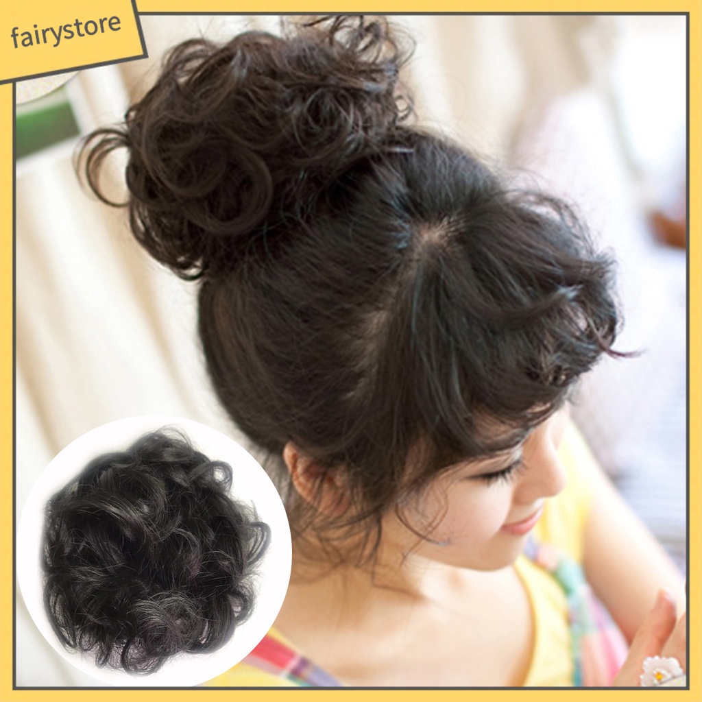 Búi Tóc Giả Xoăn Dài Co Giãn Cho Cô Dâu