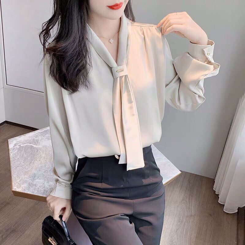 SƠ MI LỤA TRƠN HÀN QUỐC
