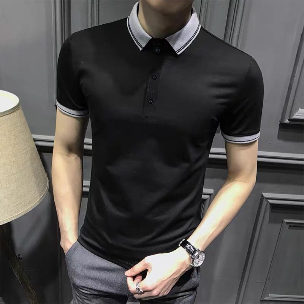 Áo phông nam Áo thun nam tay ngắn thời trang màu đen trắng xanh 03 | BigBuy360 - bigbuy360.vn