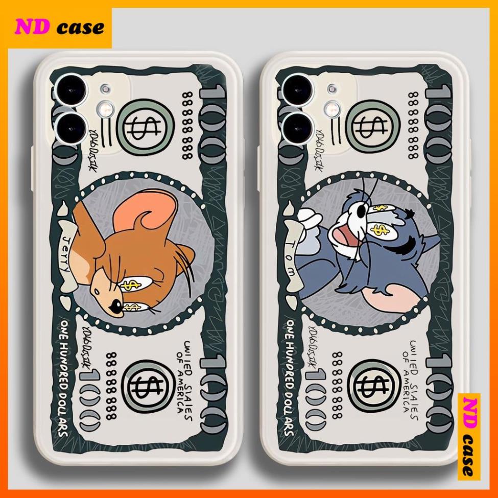 Ốp lưng viền vuông iPhone 6/6s/7/8/X/XS/11/12/13 Pro Plus Max Mini hoạt hình anime cute dễ thương tom jerry ti12