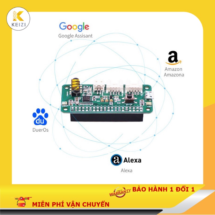 Bo Mạch Loa Trợ Lý Ảo Google Assistant Pi HAT Cho Raspberry Pi Seeed ReSpeaker 2 - Mics