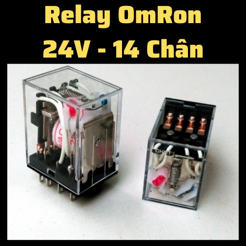 Relay omron 24V 14 chân, Rơ le trung gian, rlay 14 chan 24V