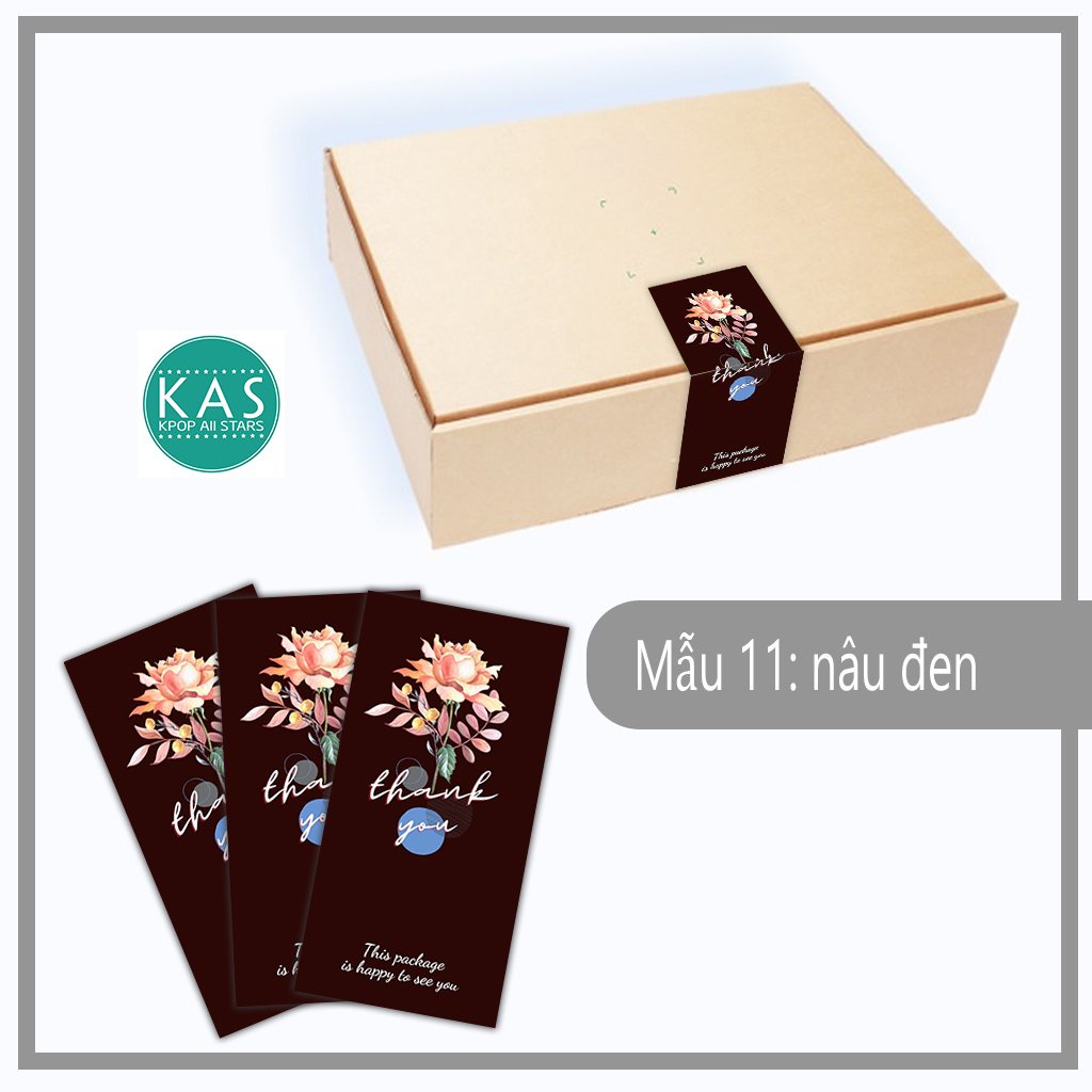 Xấp nhãn dán sticker cảm ơn xinh xắn mẫu 9, 10, 11 dành cho shop bán hàng