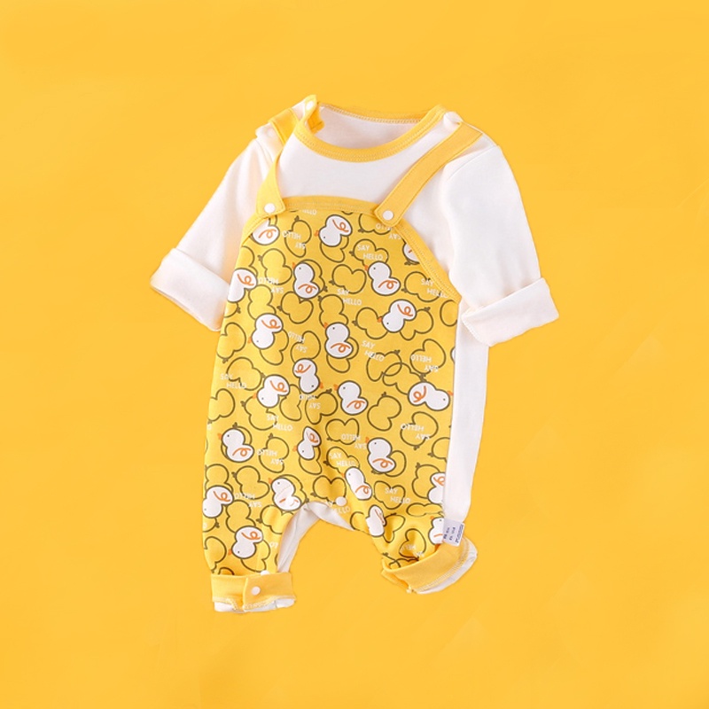 Bodysuit Cho Bé LOTUKA In Gấu Đáng Yêu, Bộ Liền Thân Dài Tay Thu Đông size 3-12kg