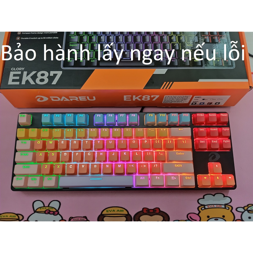 Bàn phím cơ Dareu EK87 keycap nhiều màu