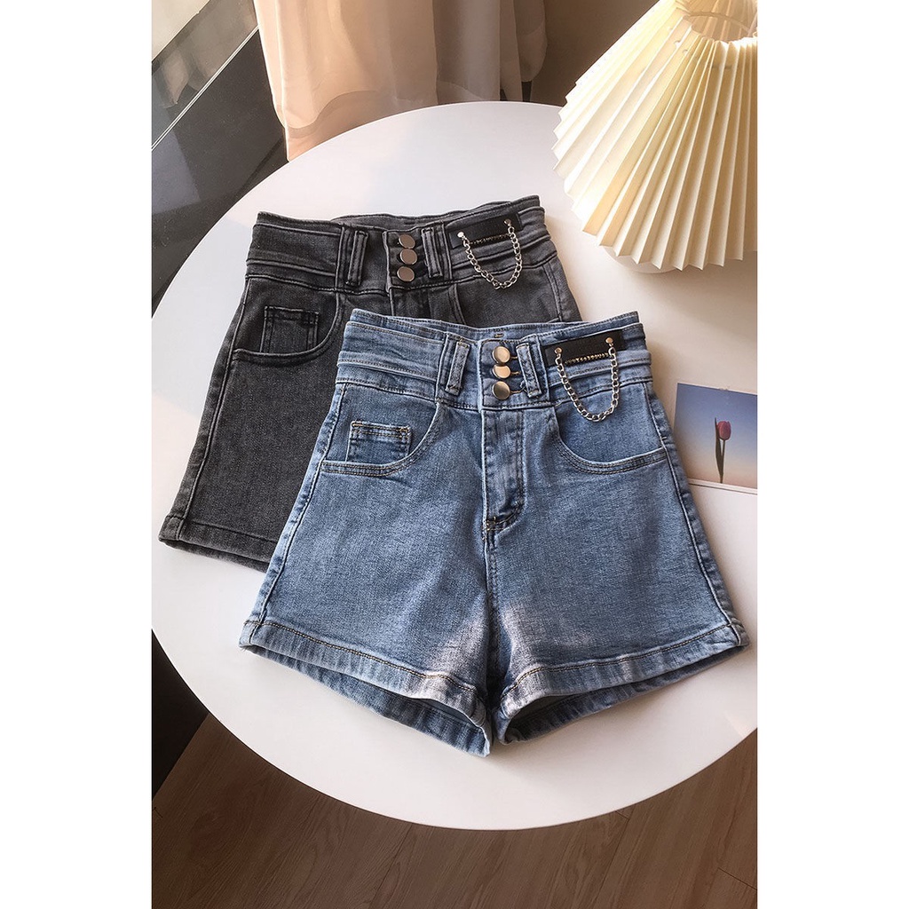 Quần Short Denim Lưng Cao Ống Rộng Thời Trang Xuân Hè Dành Cho Nữ (Giao Hàng 15 Ngày) 2021