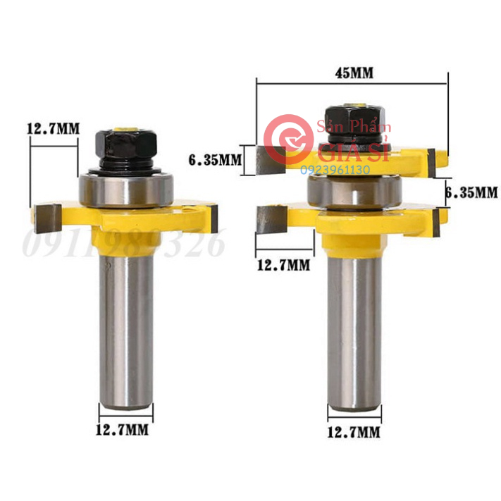 Mũi phay ghép ván sàn Mũi soi gỗ cốt 12.7mm ❤️freeship❤️